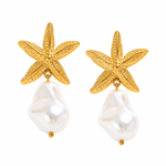 Load image into Gallery viewer, Marina Starfish Pearl Earrings