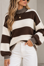 Load image into Gallery viewer, Cozy Stripe Oversized Sweater