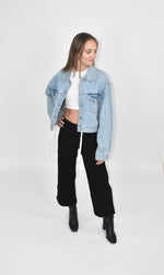 Load image into Gallery viewer, Riley Drawstring Denim Jacket