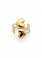 Load image into Gallery viewer, Golden & silver Hearts Ring