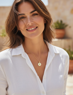 Load image into Gallery viewer, Hamsa Round Evil Eye Necklace