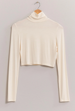 Load image into Gallery viewer, Warm Latte Crop Turtleneck