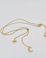 Load image into Gallery viewer, Star Moon Charm 18K Gold Plated
Necklace