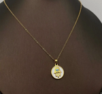 Load image into Gallery viewer, Hamsa Round Evil Eye Necklace