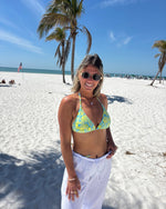 Load image into Gallery viewer, 2 Piece Flower Print Bikini Swimsuit / yellow