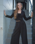 Load image into Gallery viewer, SET CROPPED BLAZER AND WIDE LEG PANTS SET
