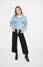 Load image into Gallery viewer, Riley Drawstring Denim Jacket