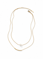 Load image into Gallery viewer, Pearl & Gold Bar Necklace