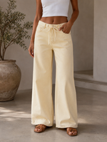 Load image into Gallery viewer, Butter Cream Wide Leg Jeans