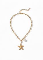 Load image into Gallery viewer, Ocean Pearl Starfish Necklace