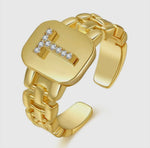 Load image into Gallery viewer, 26 Letters Opening Adjustable
Golden Ring