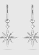 Load image into Gallery viewer, 18K Gold Pvd Huggie with Compass
Charm Earrings