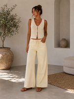 Load image into Gallery viewer, Butter Cream Wide Leg Jeans