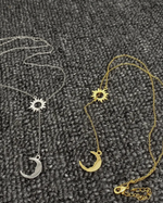 Load image into Gallery viewer, Sun Moon Lariat Necklace