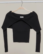 Load image into Gallery viewer, Long Sleeve Off the Shoulder Sweater - black
