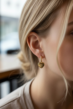 Load image into Gallery viewer, Heart-Shaped 18K Gold-Plated Huggie Earrings