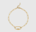 Load image into Gallery viewer, 18K Gold Pvd Stainless Steel Paperclip Carabiner Bracelet