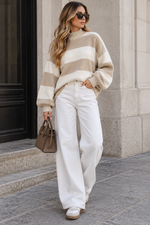 Load image into Gallery viewer, Cozy Stripe Oversized Sweater