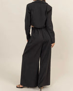 Load image into Gallery viewer, SET CROPPED BLAZER AND WIDE LEG PANTS SET