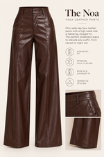 Load image into Gallery viewer, The Noa Faux Leather Wide Leg Pants