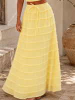 Load image into Gallery viewer, Butter Yellow Ruffle Maxi Skirt