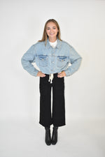 Load image into Gallery viewer, Riley Drawstring Denim Jacket