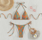 Load image into Gallery viewer, 2 Piece Flower Print Bikini Swimsuit