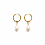 Load image into Gallery viewer, Coastal Pearl Hoops