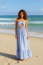 Load image into Gallery viewer, Sunset Stripe Maxi Dress