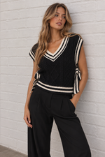Load image into Gallery viewer, Sloane Side-Tie Cable Knit Sweater Vest