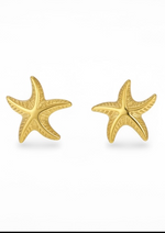 Load image into Gallery viewer, Golden Starfish Studs