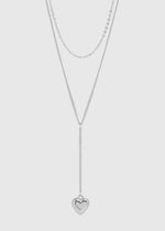 Load image into Gallery viewer, Layered Lariat Heart Charm Necklace
