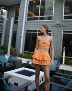 Load image into Gallery viewer, Sunlit Ruffle Mini Skirt - tangerine