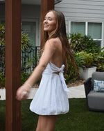Load image into Gallery viewer, Sunlit Halter Mini Dress - white