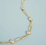 Load image into Gallery viewer, 18K Gold Pvd Station Stone Stone
Paperclip Chain Bracelet