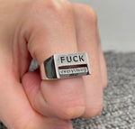 Load image into Gallery viewer, Fuck Everything Rotatable Word Silver
Tone Ring