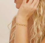 Load image into Gallery viewer, 18K Gold Pvd Stainless Steel Hammered Oval Chain Bracelet