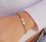 Load image into Gallery viewer, 18K Gold Pvd Stainless Steel Engravable 2 Hearts On Curb Chain Bracelet