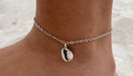 Load image into Gallery viewer, Silver seashell anklet