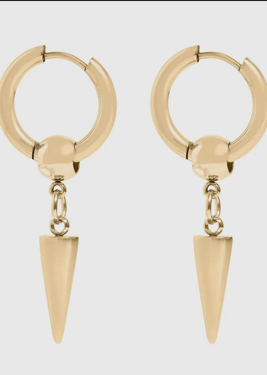 Spike pendant hoop earrings