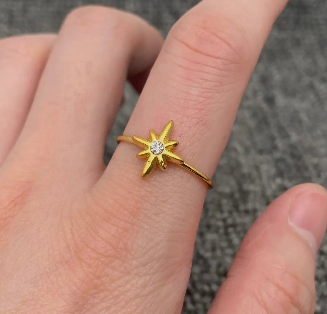 Golden Starburst Ring