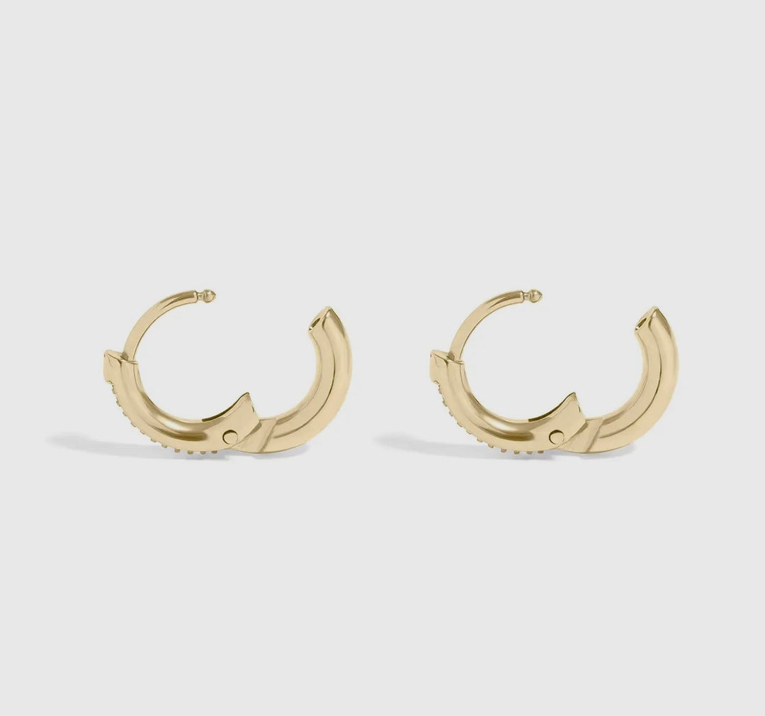 18K Gold Pvd Stainless Steel Cz Mini
Huggie Earrings
