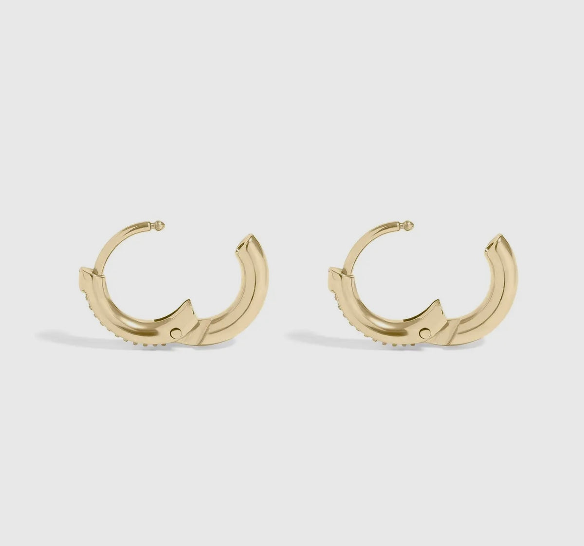 18k gold pvd stainless steel cz mini
huggie earrings