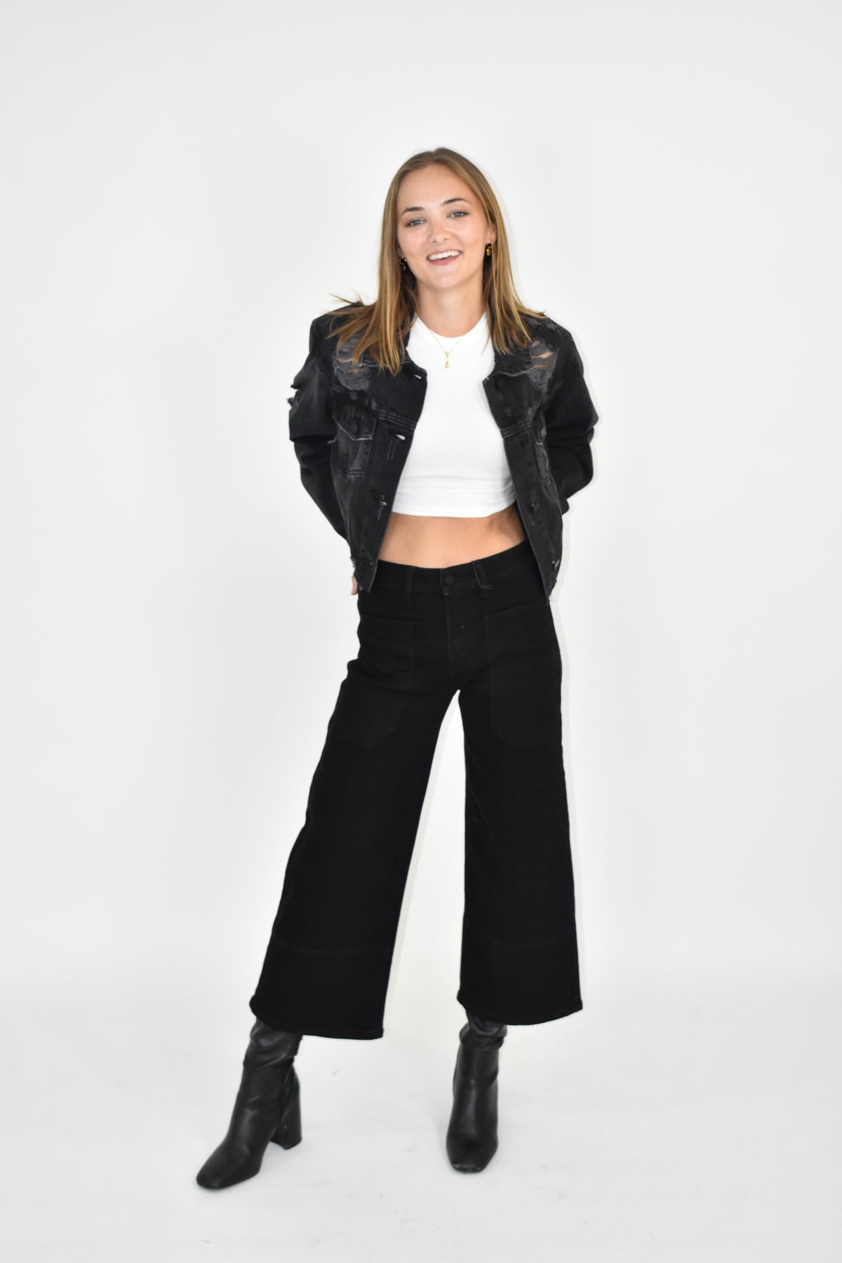 Harper distressed denim jacket