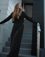 Load image into Gallery viewer, SET CROPPED BLAZER AND WIDE LEG PANTS SET

