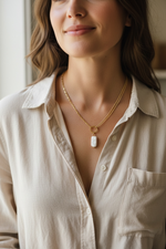 Load image into Gallery viewer, Imitation Baroque Pearl Charm18K
Golden Ss Necklace
