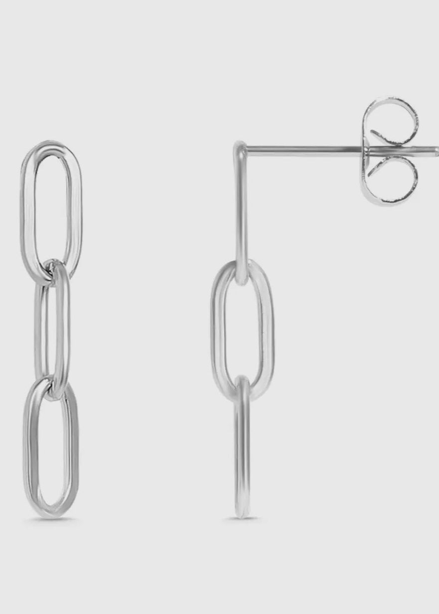 Stainless steel paperclip earrings