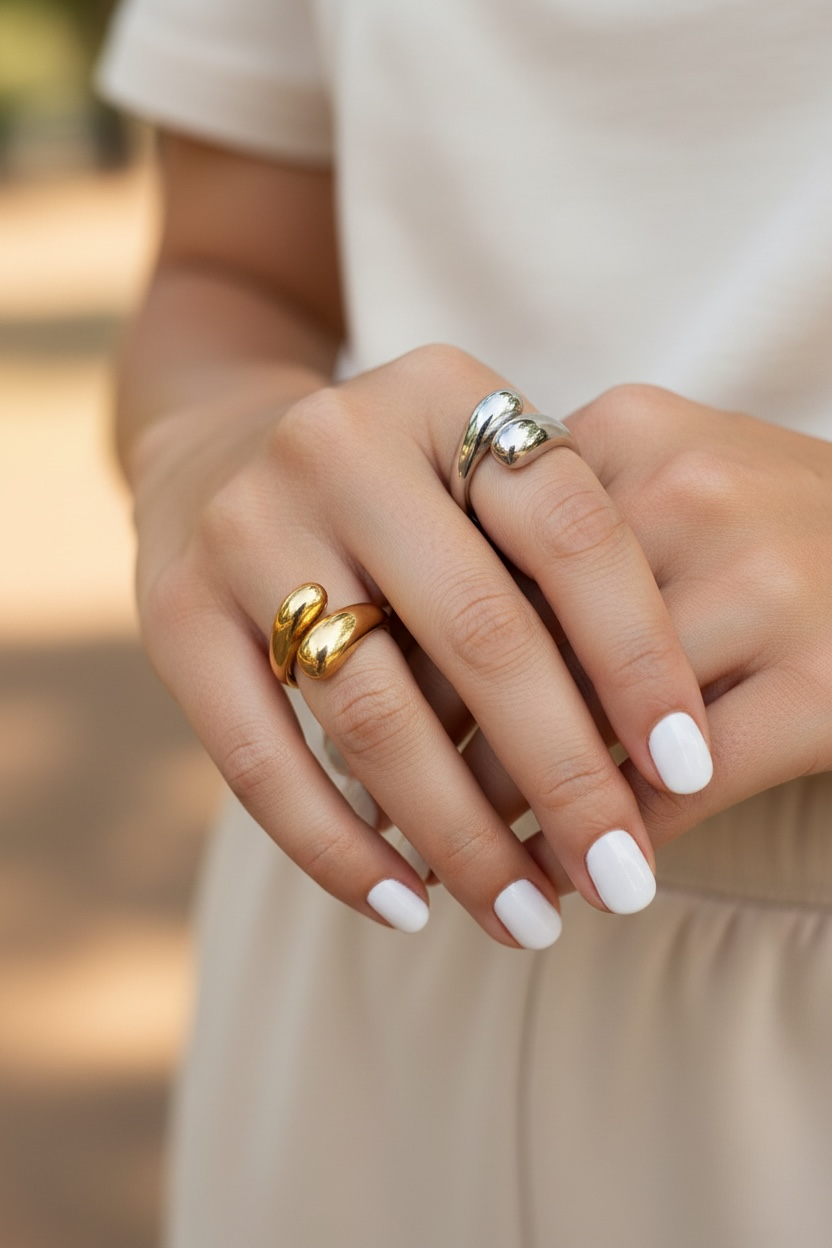 Glossy Geometric Ring - one size ring