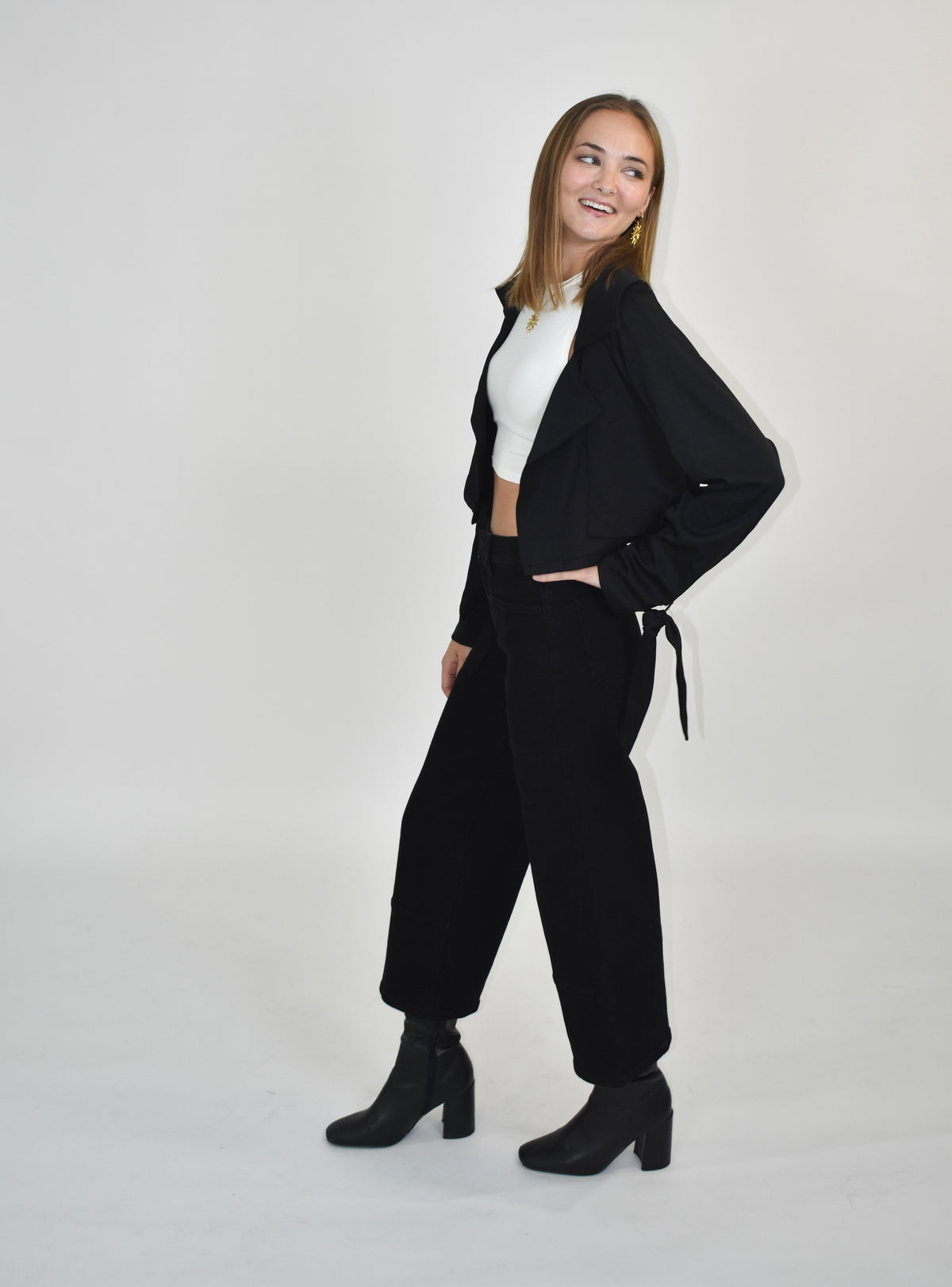 Sienna tie sleeve jacket