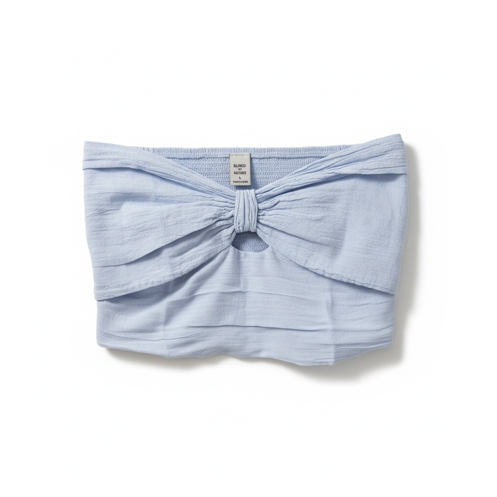 Bow smocked tube top